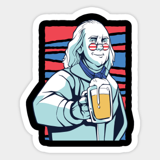 Funny Franklin Beer Design Sticker